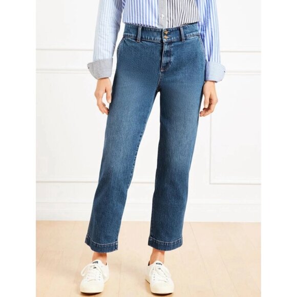 TALBOTS Womens' Sydney Wash High Waist Straight Ankle Jeans Size 16 - Picture 2 of 10